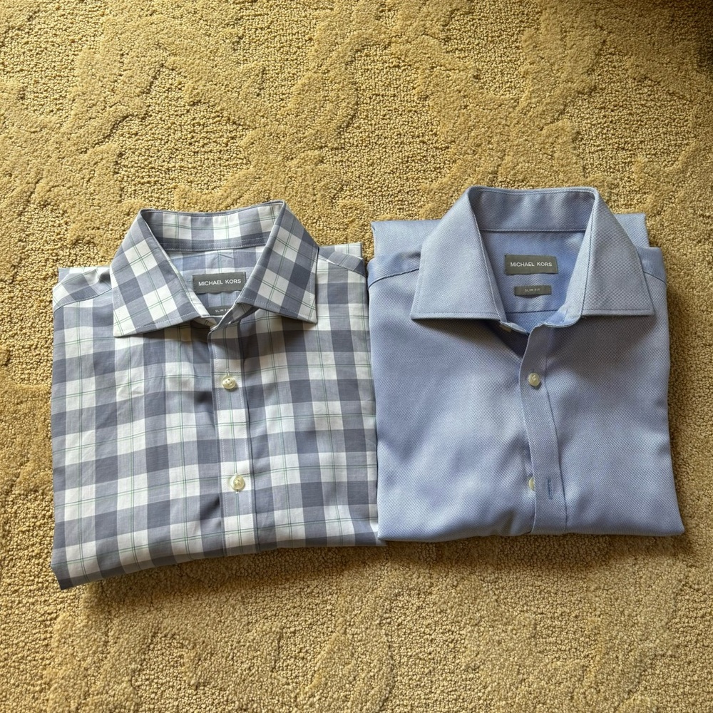 Bundle of 2 Michael Kors Men's Blue Shirt size 15/ 32-33